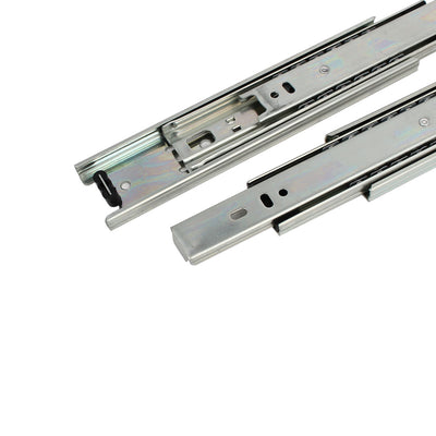 Harfington Uxcell 8'' Length 3-Section Ball Bearing Full Extension Drawer Slides Track Silver Tone 2pcs