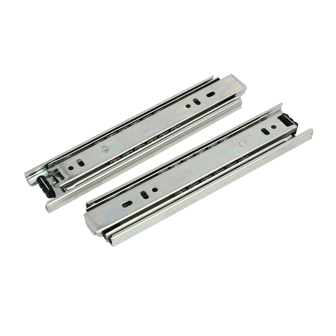 uxcell Uxcell 8'' Length 3-Section Ball Bearing Full Extension Drawer Slides Track Silver Tone 2pcs