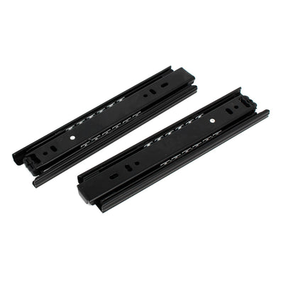 Harfington Uxcell 8'' Length 3-Section Ball Bearing Full Extension Drawer Slides Track Black 2pcs