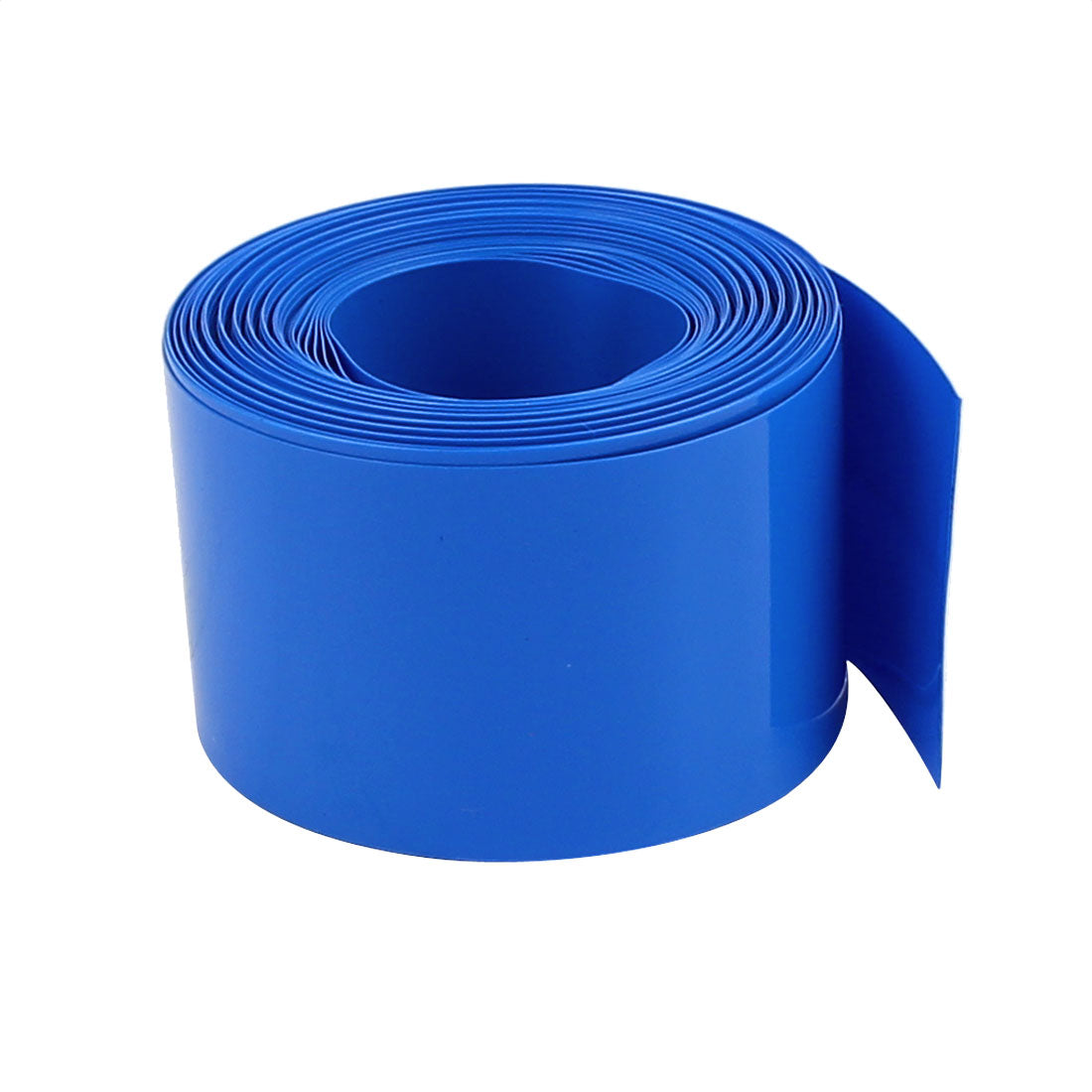 uxcell Uxcell 30mm Flat Width 2.1M Length PVC Heat Shrink Tube Blue for 18650 Battery Pack