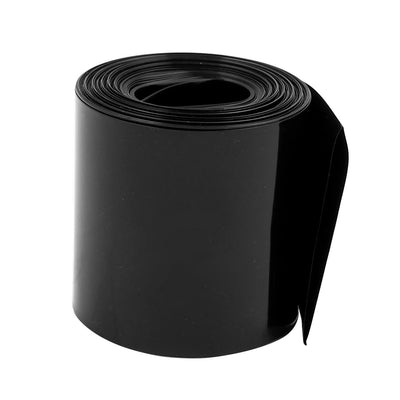 Harfington Uxcell 55mm Flat Width 5.5M Length PVC Heat Shrink Tube Black for 18650 Batteries