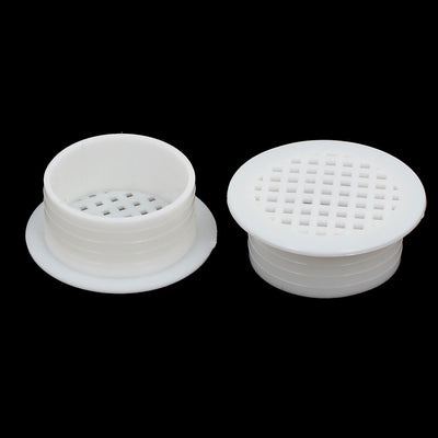 Harfington Uxcell Shoes Cabinet Plastic Square Mesh Hole Air Vent Louver Cover White 35mm 10pcs