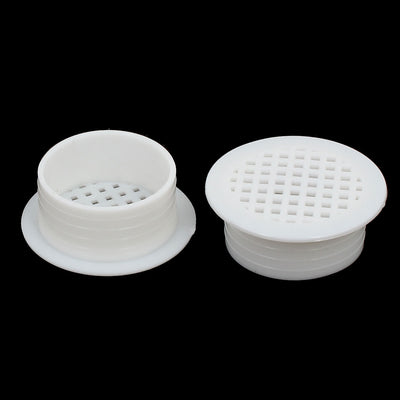 Harfington Uxcell Shoes Cabinet Plastic Square Mesh Hole Air Vent Louver Cover White 35mm 20pcs