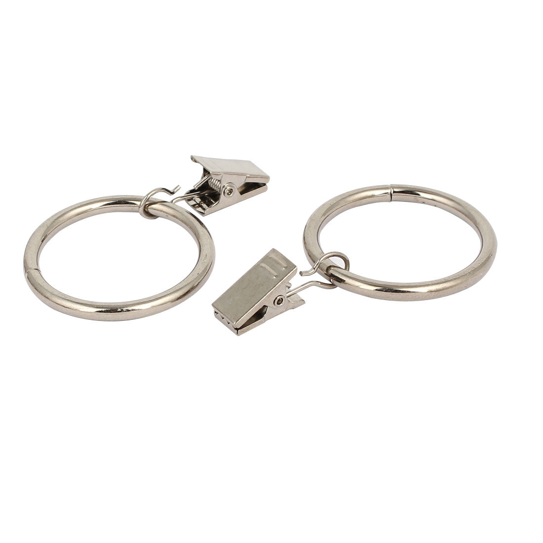 uxcell Uxcell 36mm Inner Dia Stainless Steel Curtain Drapery Hanging Rings Clips 40 Sets