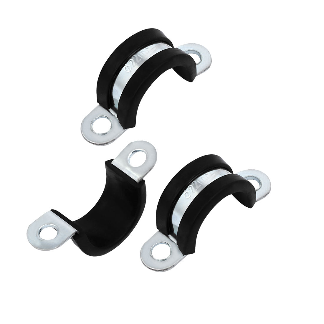 uxcell Uxcell M22 EPDM Rubber Lined U Shaped Pipe Tube Strap Clamps Clips Fasteners 3pcs