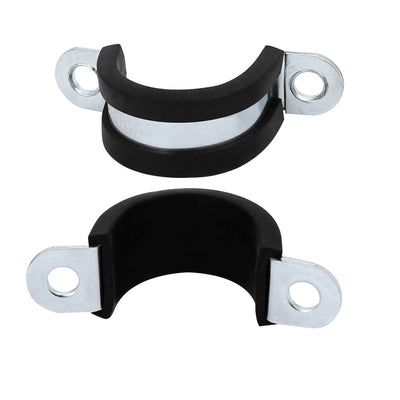 Harfington Uxcell M25 EPDM Rubber Lined U Shaped Pipe Tube Strap Clamps Clips Fasteners 3pcs