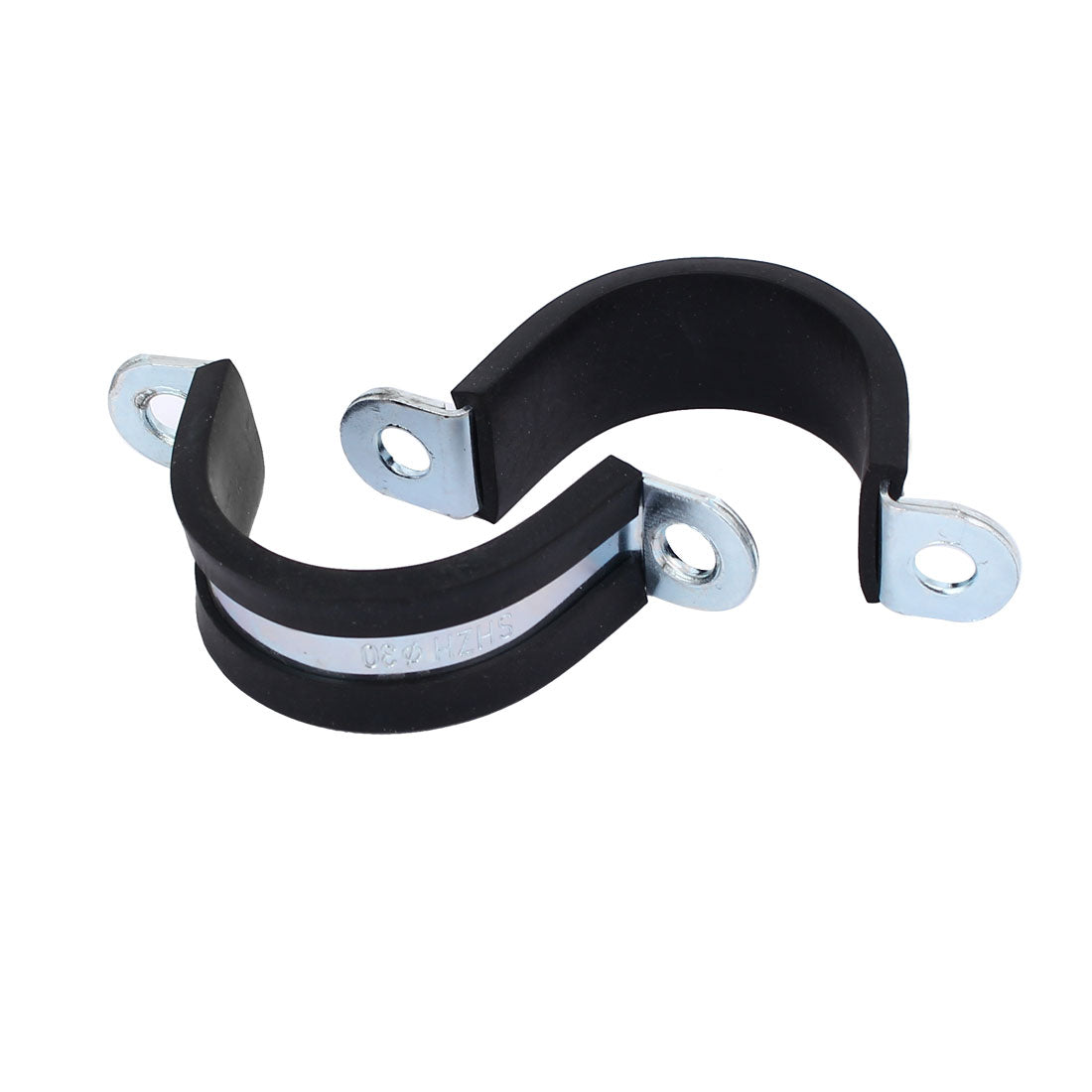 uxcell Uxcell M30 EPDM Rubber Lined U Shaped Pipe Tube Strap Clamps Clips Fasteners 3pcs