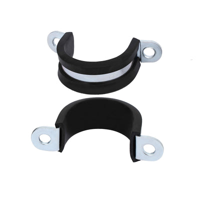 Harfington Uxcell M32 EPDM Rubber Lined U Shaped Pipe Tube Strap Clamps Clips Fasteners 2pcs