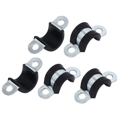 Harfington Uxcell M13 EPDM Rubber Lined U Shaped Pipe Tube Strap Clamps Clips Fasteners 5pcs