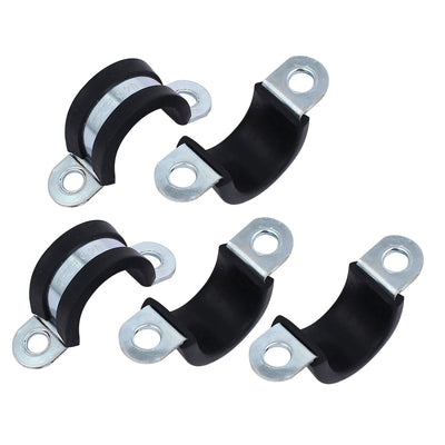 Harfington Uxcell M20 EPDM Rubber Lined U Shaped Pipe Tube Strap Clamps Clips Fasteners 5pcs