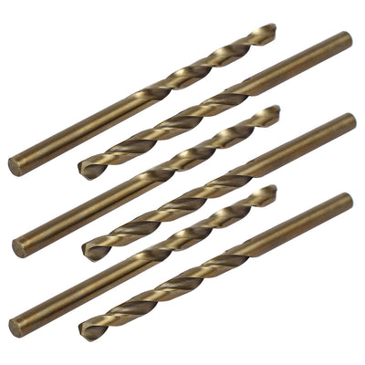 Harfington Uxcell 4.9mm Drilling Dia HSS Cobalt Metric Spiral Twist Drill Bit Rotary Tool 6pcs