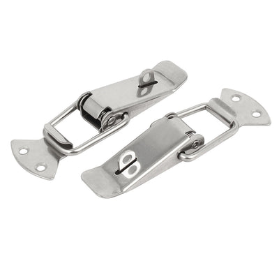 Harfington Uxcell 90mm Length 201 Stainless Steel Toggle Latches Catch Hasp Clamp 4pcs