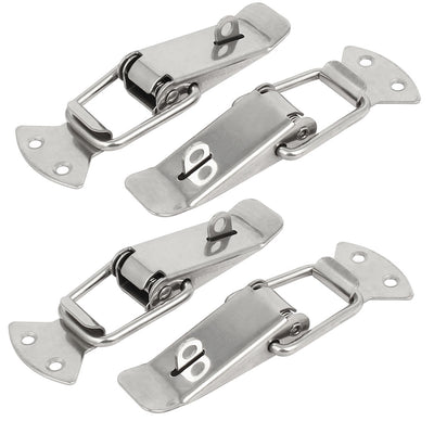 Harfington Uxcell 90mm Length 201 Stainless Steel Toggle Latches Catch Hasp Clamp 4pcs