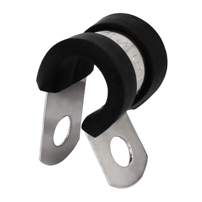 Harfington Uxcell 10mm Dia EPDM Rubber Lined P Clips Cable Hose Pipe Clamps Holder 2pcs