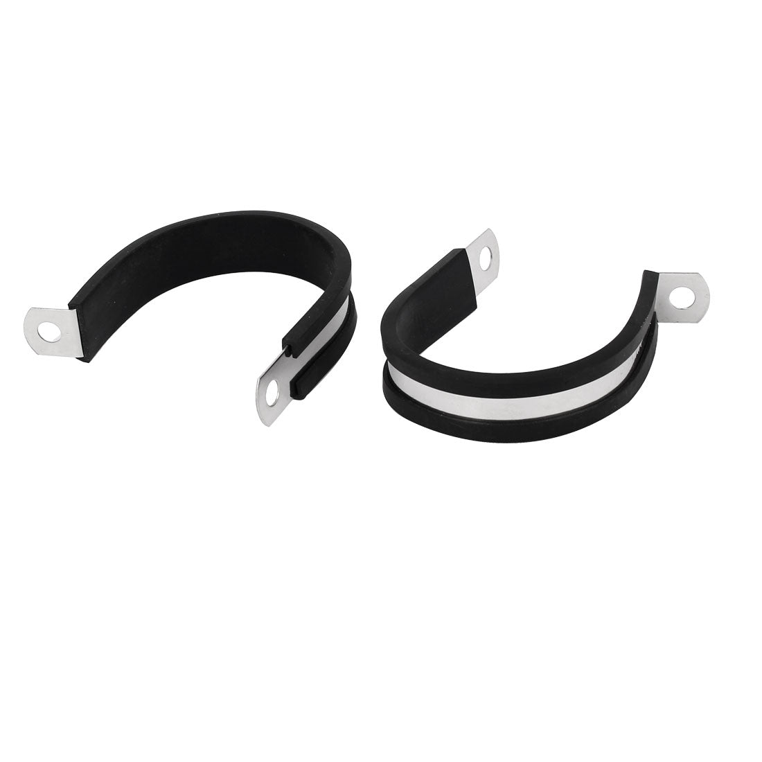 uxcell Uxcell 44mm Dia EPDM Rubber Lined P Clips Cable Hose Pipe Clamps Holder 2pcs