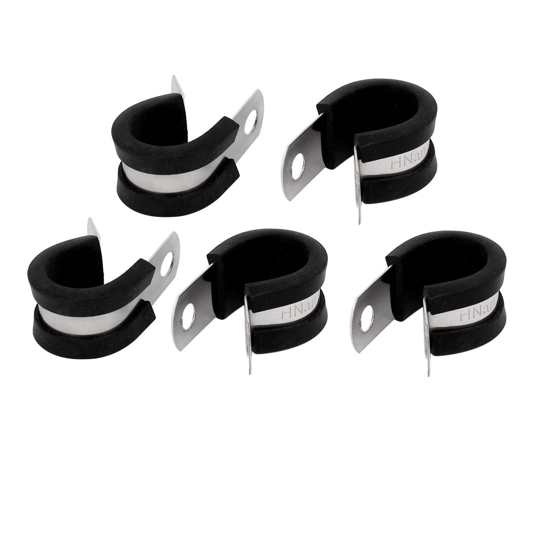 uxcell Uxcell 16mm Dia EPDM Rubber Lined P Clips Cable Hose Pipe Clamps Holder 5pcs