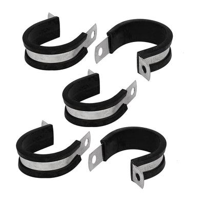 Harfington Uxcell 30mm Dia EPDM Rubber Lined P Clips Cable Hose Pipe Clamps Holder 5pcs