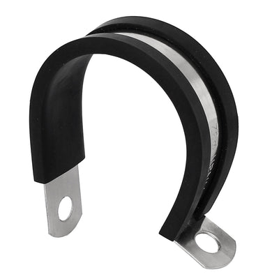 Harfington Uxcell 32mm Dia EPDM Rubber Lined P Clips Cable Hose Pipe Clamps Holder 5pcs