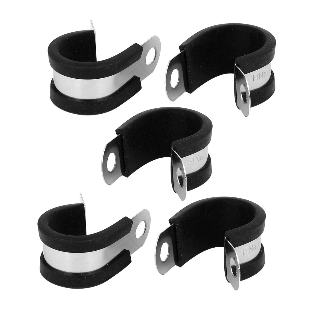 uxcell Uxcell 22mm Dia EPDM Rubber Lined P Clips Water Pipe Tube Clamps Holder 5pcs