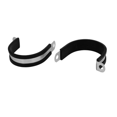 Harfington Uxcell 50mm Dia EPDM Rubber Lined P Clips Water Pipe Tube Hose Clamps Holder 2pcs