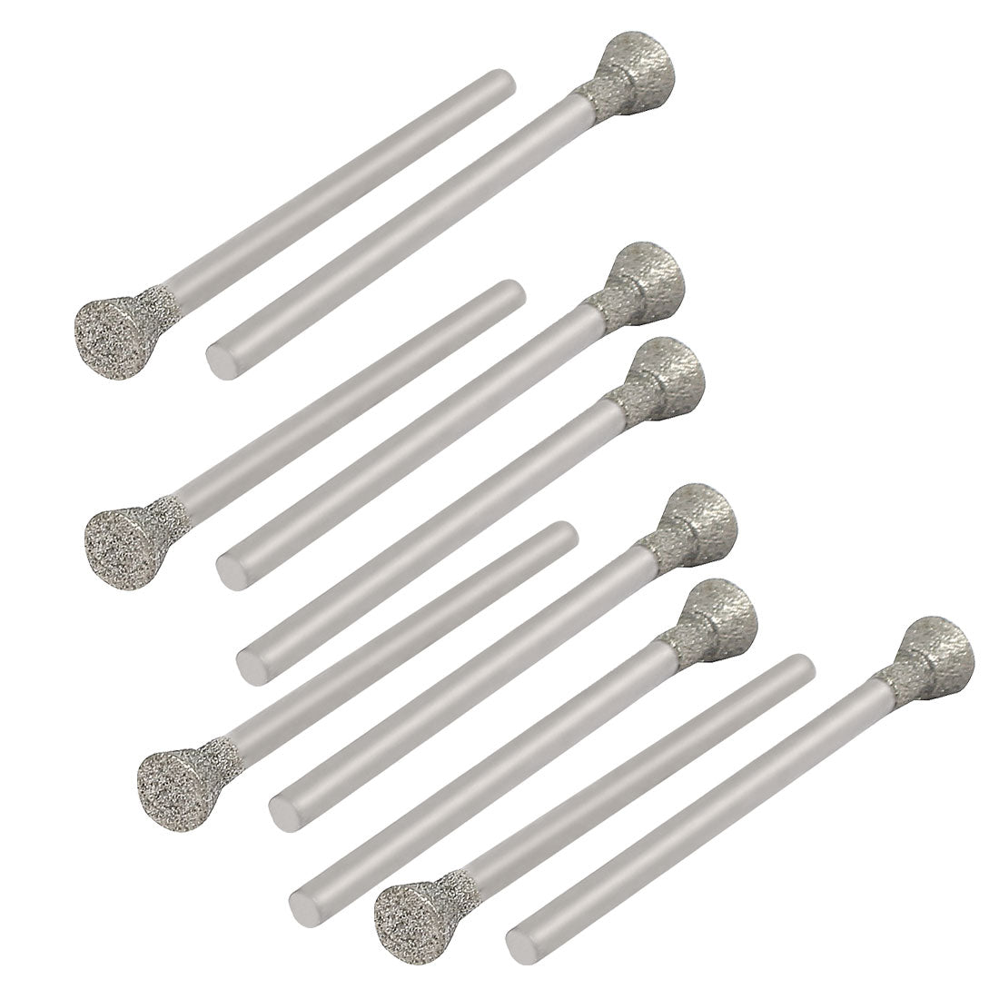 uxcell Uxcell 2.35mmx5mm Diamond Coated Inverted Cone Mounted Points Grinding Bits 10pcs