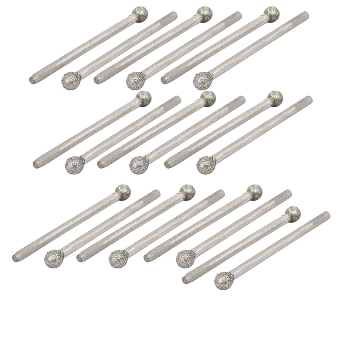 uxcell Uxcell 2.35mm Shank 4mm Dia Diamond Head Ball Shaped Grinding Mounted Point Bit 20pcs