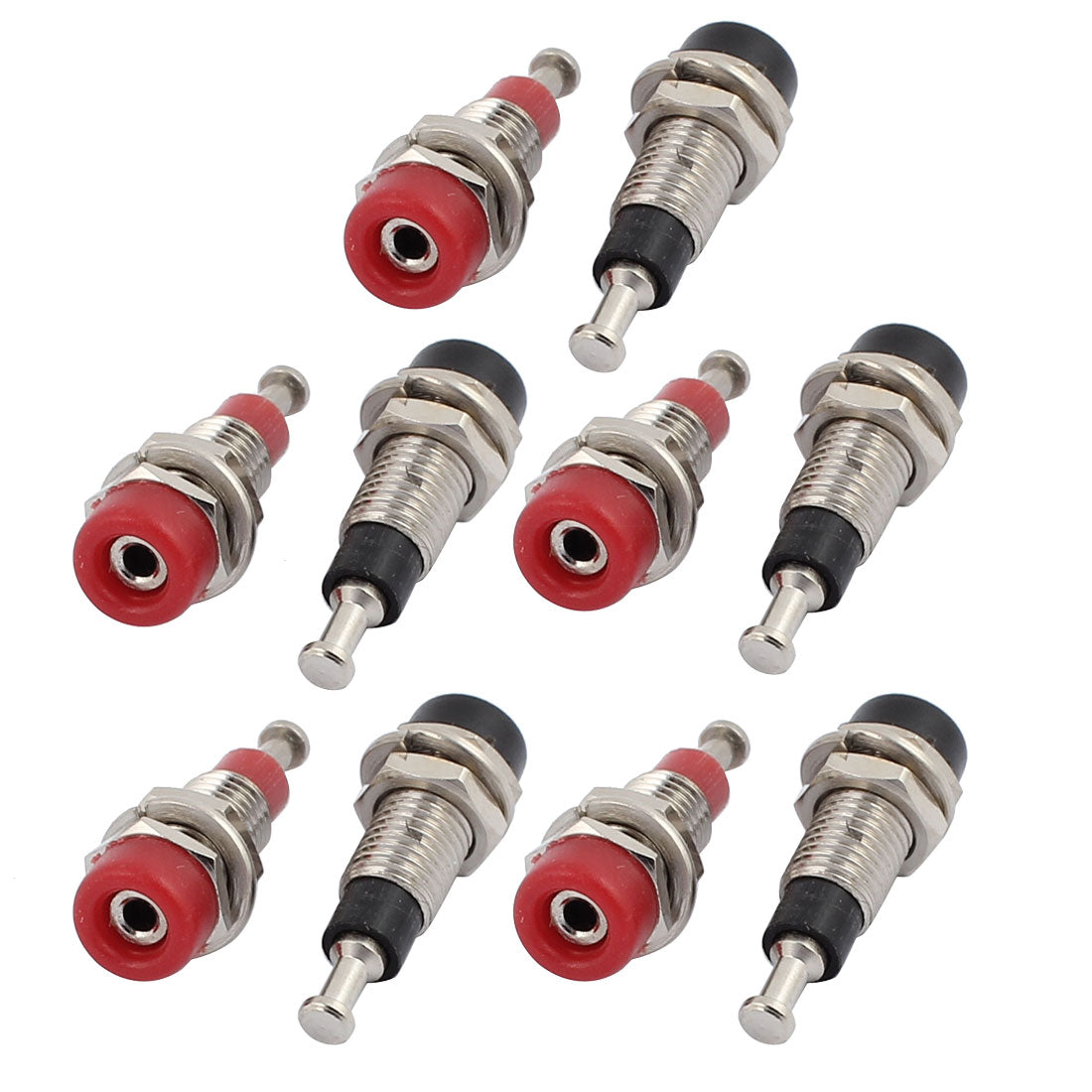 uxcell Uxcell 5 Pairs 2088 Speaker Panel Mount Flat Pin 2mm Banana Jack Socket Black Red