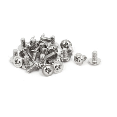 Harfington Uxcell Computer PC Case Metal Phillips Washer Motherboard Screw M3x6mm 25pcs