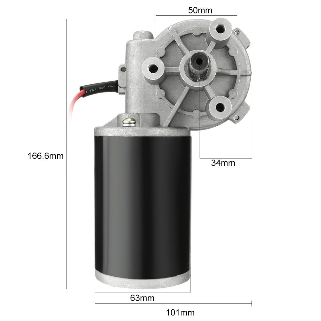 uxcell Uxcell JCF63L DC 12V 60W 60RPM High Torque Reversible Electric Gear Motor 60RPM