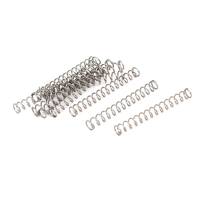 Harfington Uxcell 0.3mmx3mmx25mm 304 Stainless Steel Compression Springs Silver Tone 10pcs