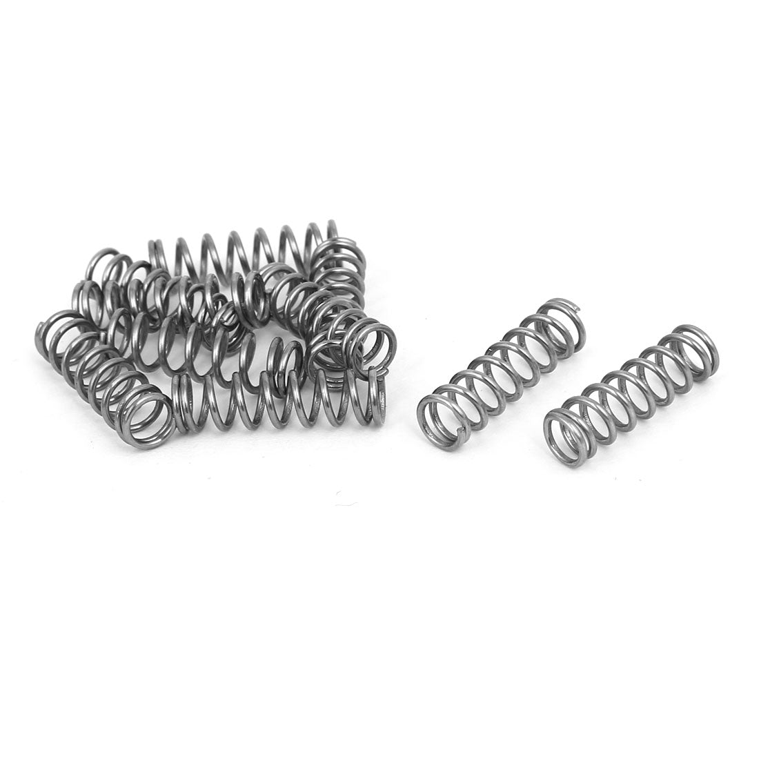 uxcell Uxcell 0.8mmx6mmx20mm 304 Stainless Steel Compression Springs Silver Tone 10pcs