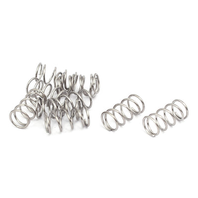 Harfington Uxcell 0.8mmx8mmx15mm 304 Stainless Steel Compression Springs Silver Tone 10pcs