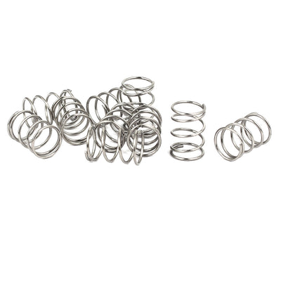 Harfington Uxcell 0.8mmx10mmx15mm 304 Stainless Steel Compression Springs 10pcs