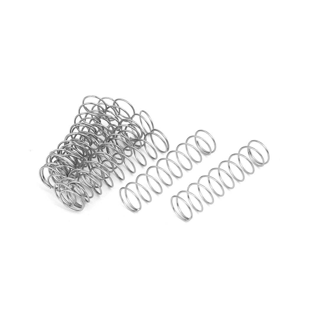 uxcell Uxcell 0.8mmx12mmx50mm 304 Stainless Steel Compression Springs Silver Tone 10pcs