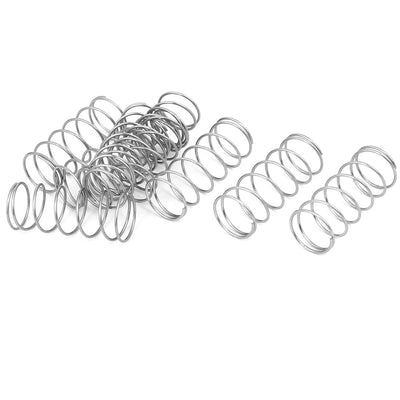 Harfington Uxcell 0.8mmx14mmx35mm 304 Stainless Steel Compression Springs Silver Tone 10pcs