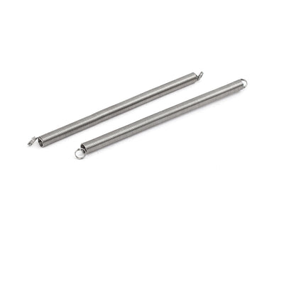 Harfington Uxcell 0.3mmx3mmx60mm 304 Stainless Steel Tension Springs Silver Tone 10pcs