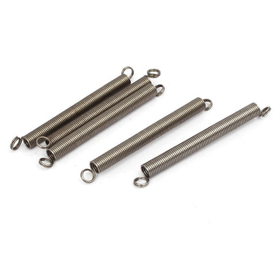 Harfington Uxcell 0.5mmx4mmx45mm 304 Stainless Steel Tension Springs Silver Tone 5pcs