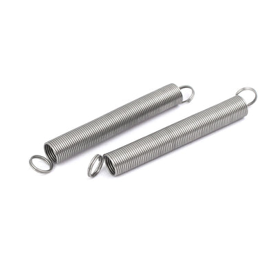 Harfington Uxcell 0.6mmx7mmx60mm 304 Stainless Steel Tension Springs Silver Tone 5pcs