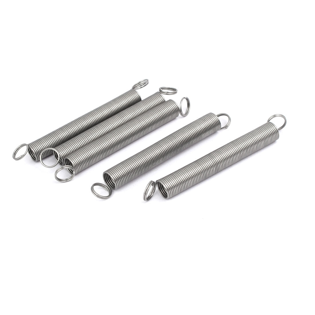 uxcell Uxcell 0.6mmx7mmx60mm 304 Stainless Steel Tension Springs Silver Tone 5pcs