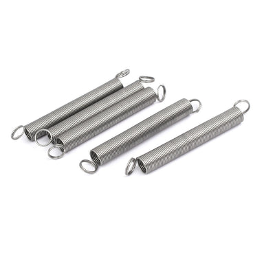 Harfington Uxcell 0.6mmx7mmx60mm 304 Stainless Steel Tension Springs Silver Tone 5pcs