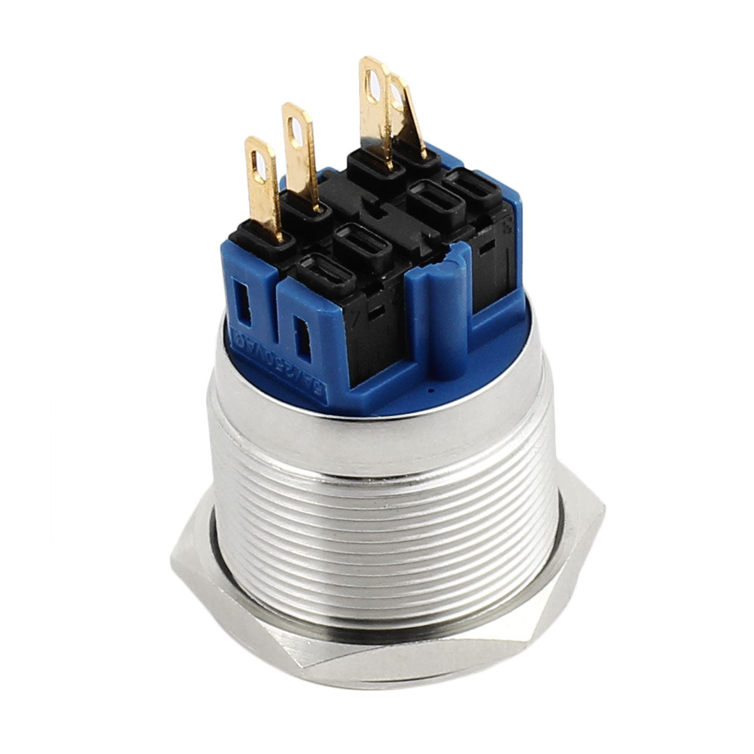 uxcell Uxcell 25mm Dia Mounting High Round Momentary Stainless Steel Metal Push Button Switch