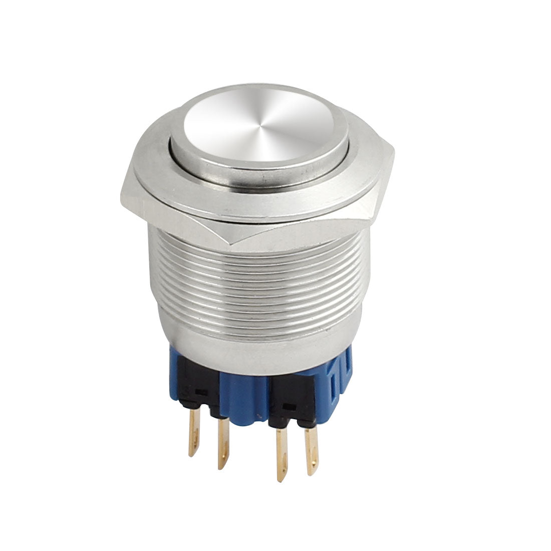 uxcell Uxcell 25mm Dia Mounting High Round Momentary Stainless Steel Metal Push Button Switch