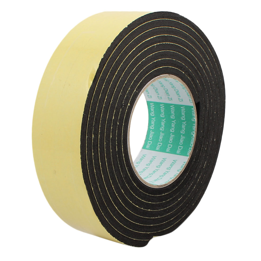 uxcell Uxcell 3Meter 45mm x 5mm Single-side Adhesive Shockproof Sponge Foam Tape Yellow Black