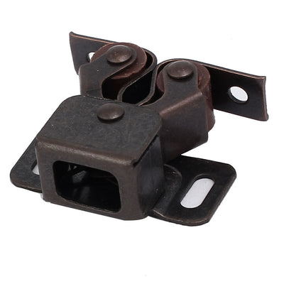 Harfington Uxcell Cupboard Closet Cabinet Metal Double Ball Roller Catch Latch Brown