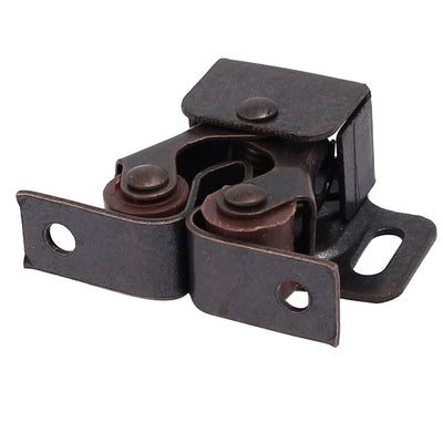 Harfington Uxcell Cupboard Closet Cabinet Metal Double Ball Roller Catch Latch Brown