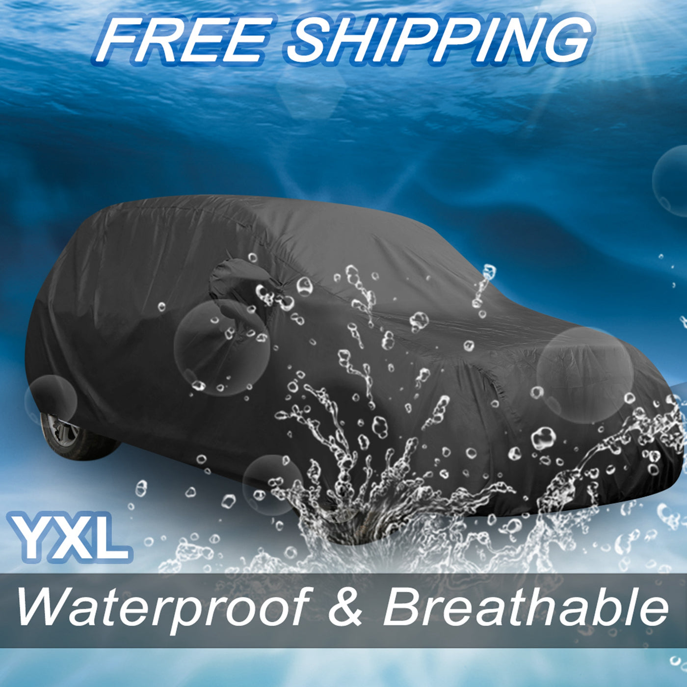 uxcell Uxcell Stormproof Waterproof Breathable Black CAR COVER Durable Outdoor Indoor