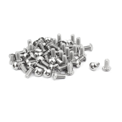 Harfington Uxcell 60 Stück M4x8mm 304 Edelstahl Knopfkopf Innensechskantschrauben Silberton de