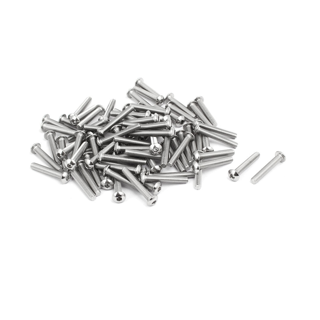 uxcell Uxcell M4x25mm 304 Stainless Steel Button Head Hex Socket Cap Screws Bolts 80pcs