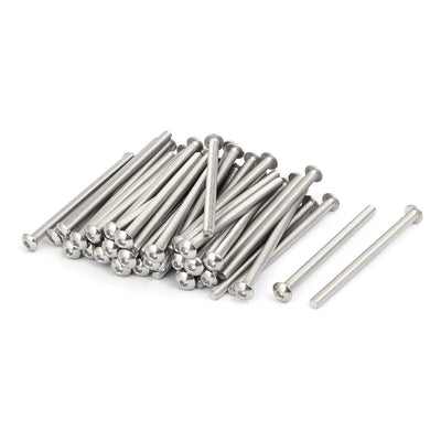 Harfington Uxcell M4x60mm 304 Stainless Steel Button Head Hex Socket Cap Screws Bolts 55pcs