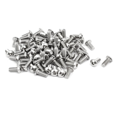 Harfington Uxcell M5x12mm 304 Stainless Steel Button Head Hex Socket Cap Screws Bolts 80pcs